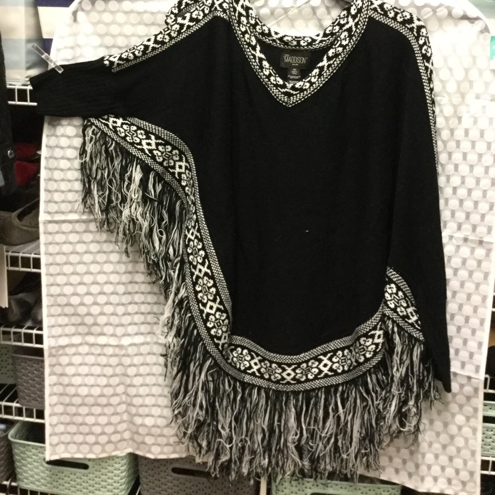 Sweater with poncho styling